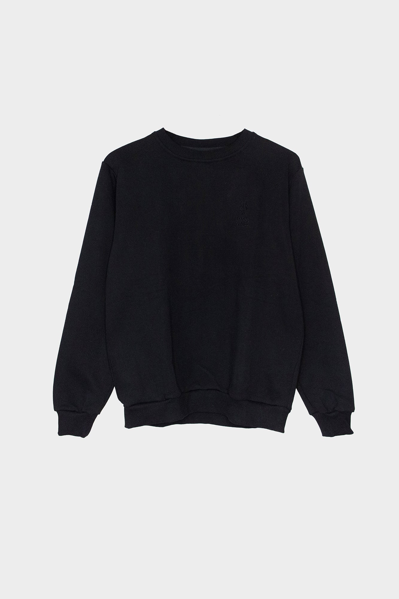 One Wolf Logo Sweater black - brushed