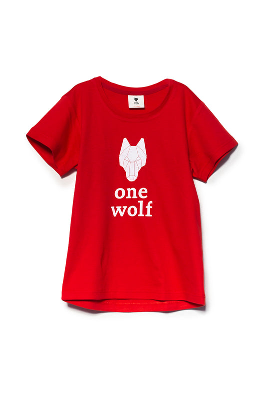 KIDS OW LOGO T-krekls sarkans/balts